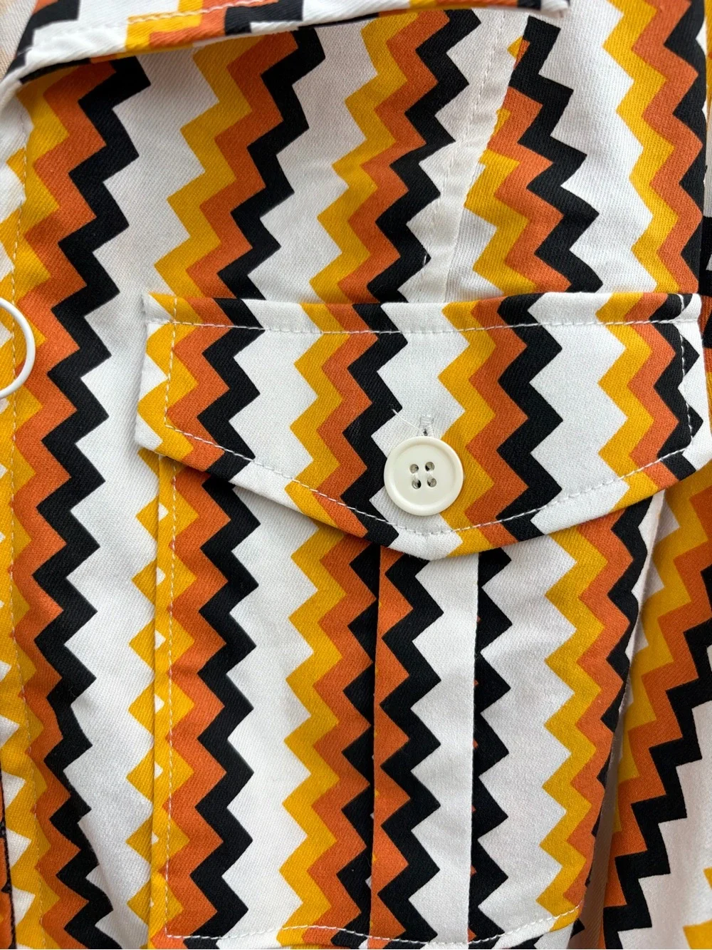Smack Parlour Retro 1970's Chevron Belted Jumpsuit in Yellow and Brown Sz XL - Picture 4 of 9